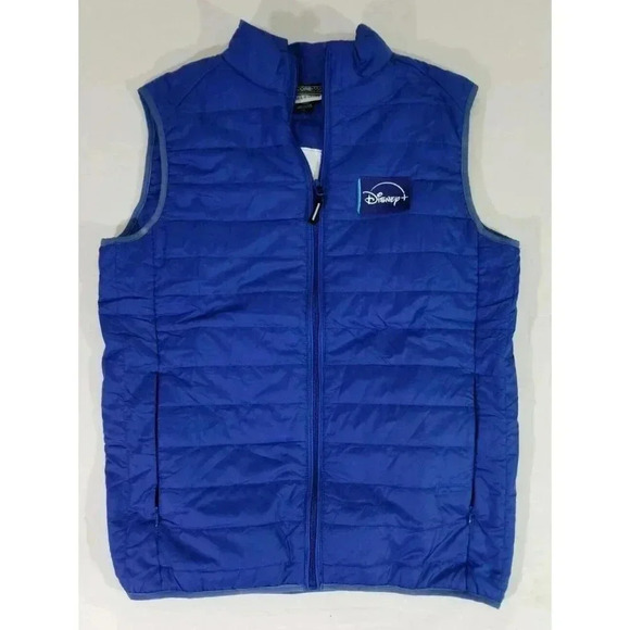 Disney+ Day Disney Plus Embroidered Blue Lightweight Insulated Zip Vest Size S - Picture 4 of 8